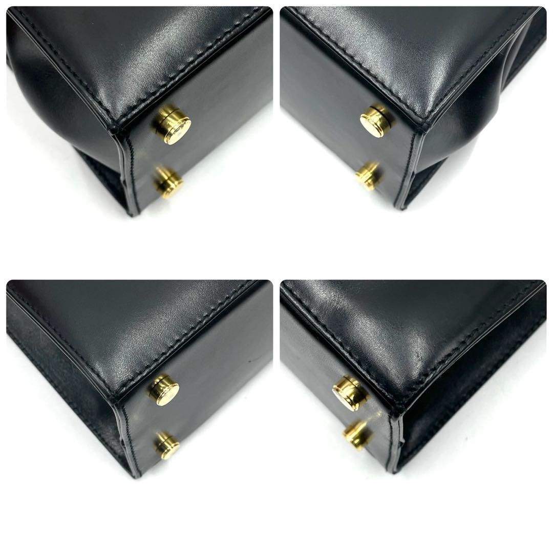 未使用級● フェラガモ 2way ハンドバッグ ヴァラリボン ブラック レザー