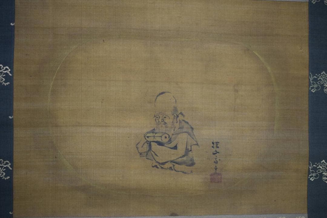 模写/狩野探幽/寿老人図/布袋屋掛軸HE-619