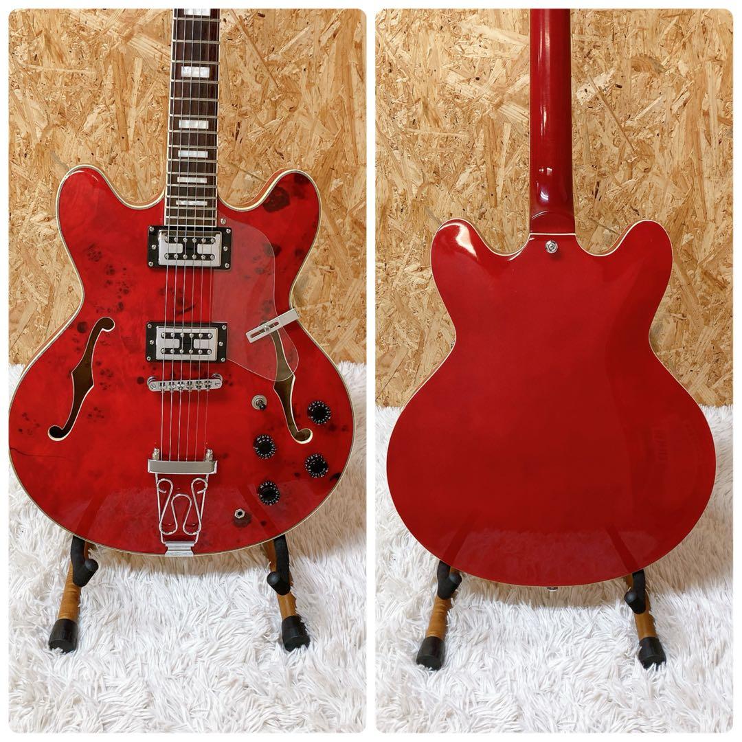 grote セミアコースティックギター　レッド