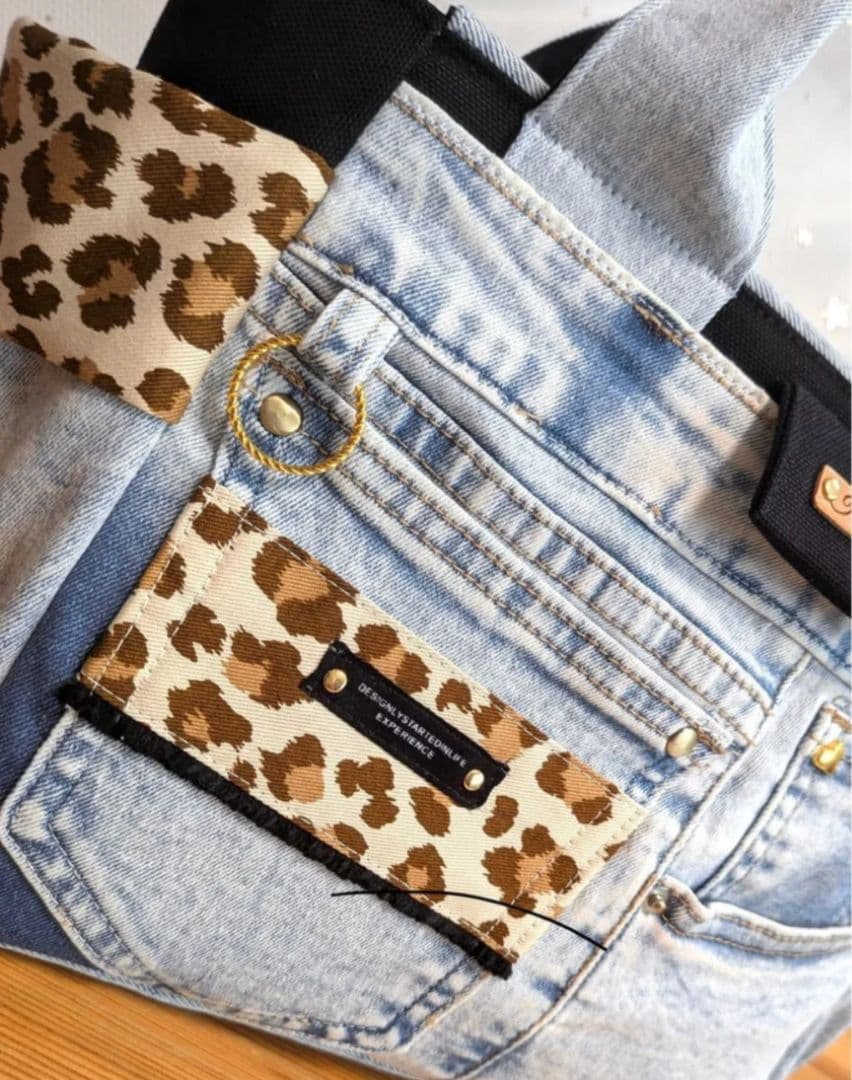 yuデニムリメイクバッグ（L）No.837 ☆バッグ（S）No.852