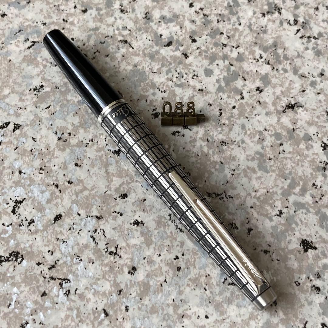 #088 オーバーホール済み 万年筆 PILOT 半格子 Elite 18k