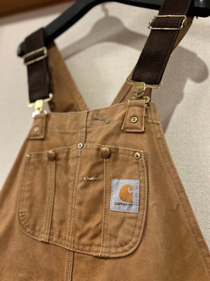 Carhartt ベージュオーバーオール30x30