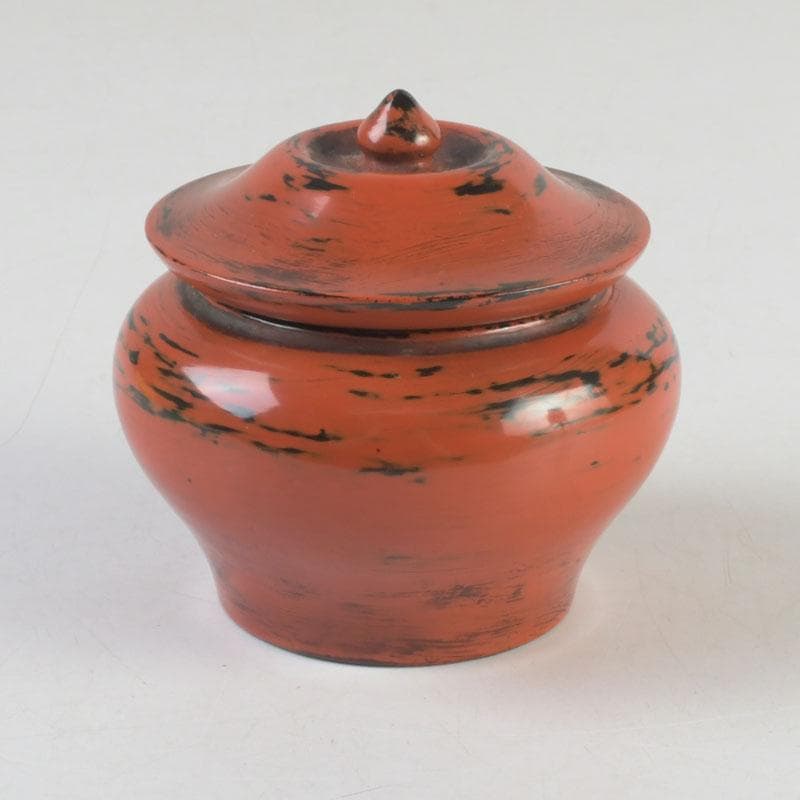 茶道具　青紫園造　根来塗　正倉院御物薬壷形　茶入　共箱　V　9741