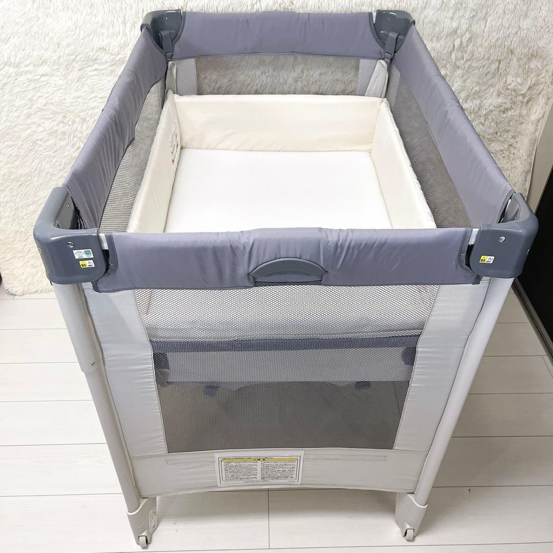 Aprica アップリカ ベビーベッド ココネルエアー AB グレーベアー極美品