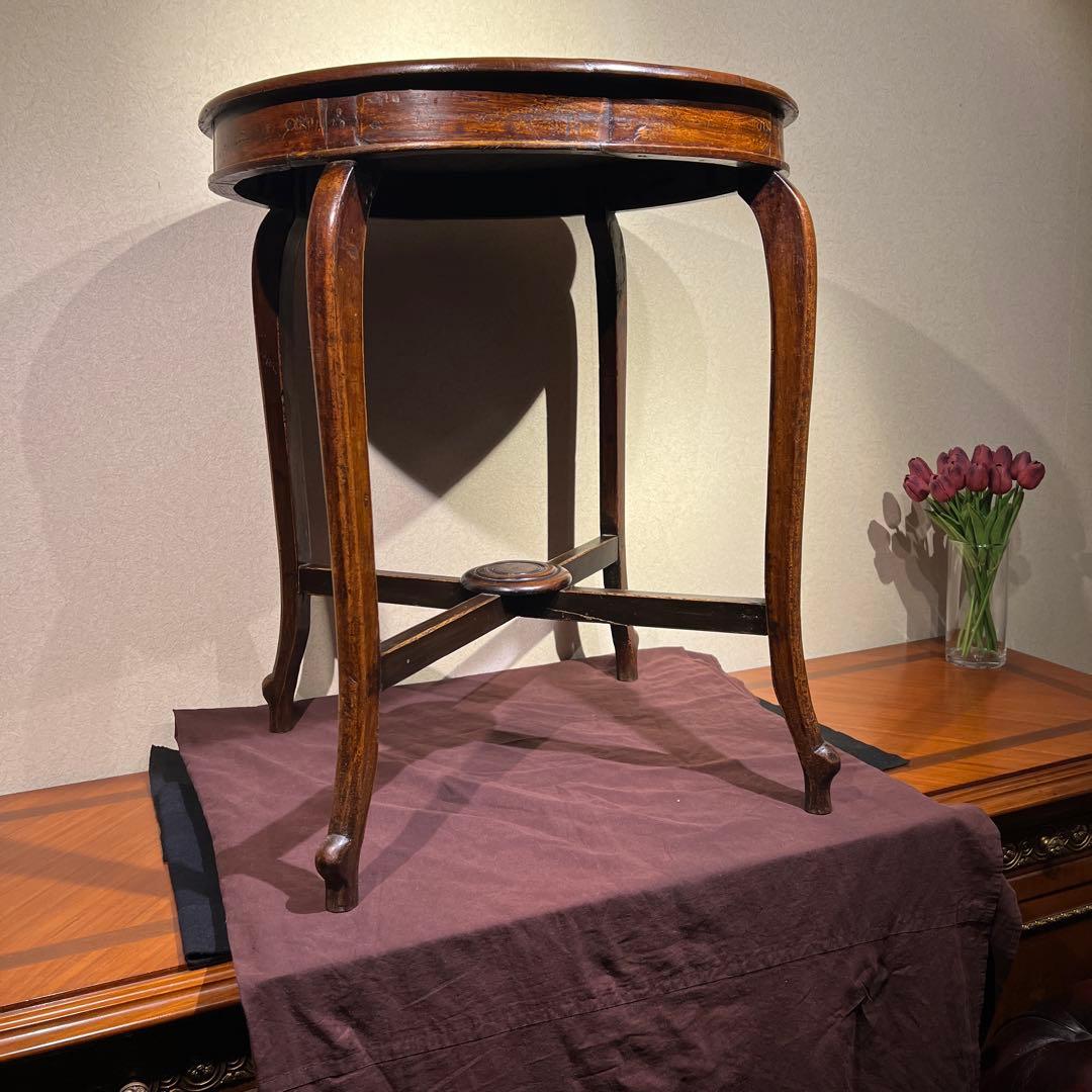 中華民国1910'sアンティーク3点セットの内のテーブル　上海租界