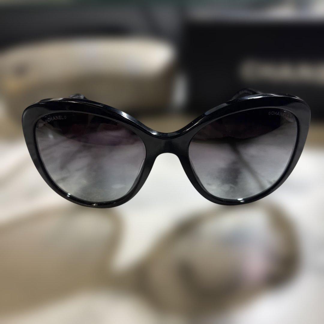 【外箱 ケースつき】CHANEL サングラス パールサングラス ブラック
