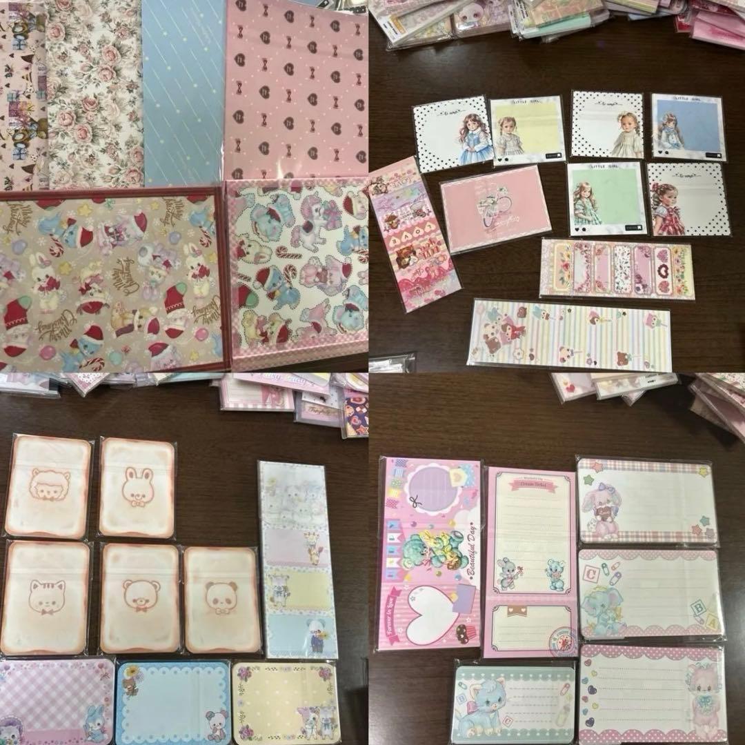 紙モノ大量●可愛いメモやダイカットカードOPPテープ紙モノ文具、新品未使用品多数