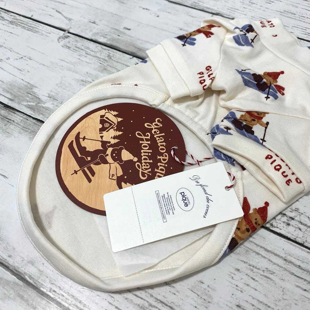 新品タグ付★ジェラートピケ 犬用服 スキーベア柄カットソー Sサイズ