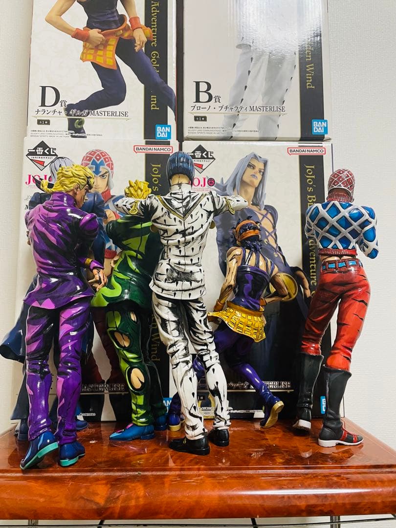 一番くじ　ジョジョの奇妙な冒険　ブチャラティ チーム二次元彩色、箱台座有