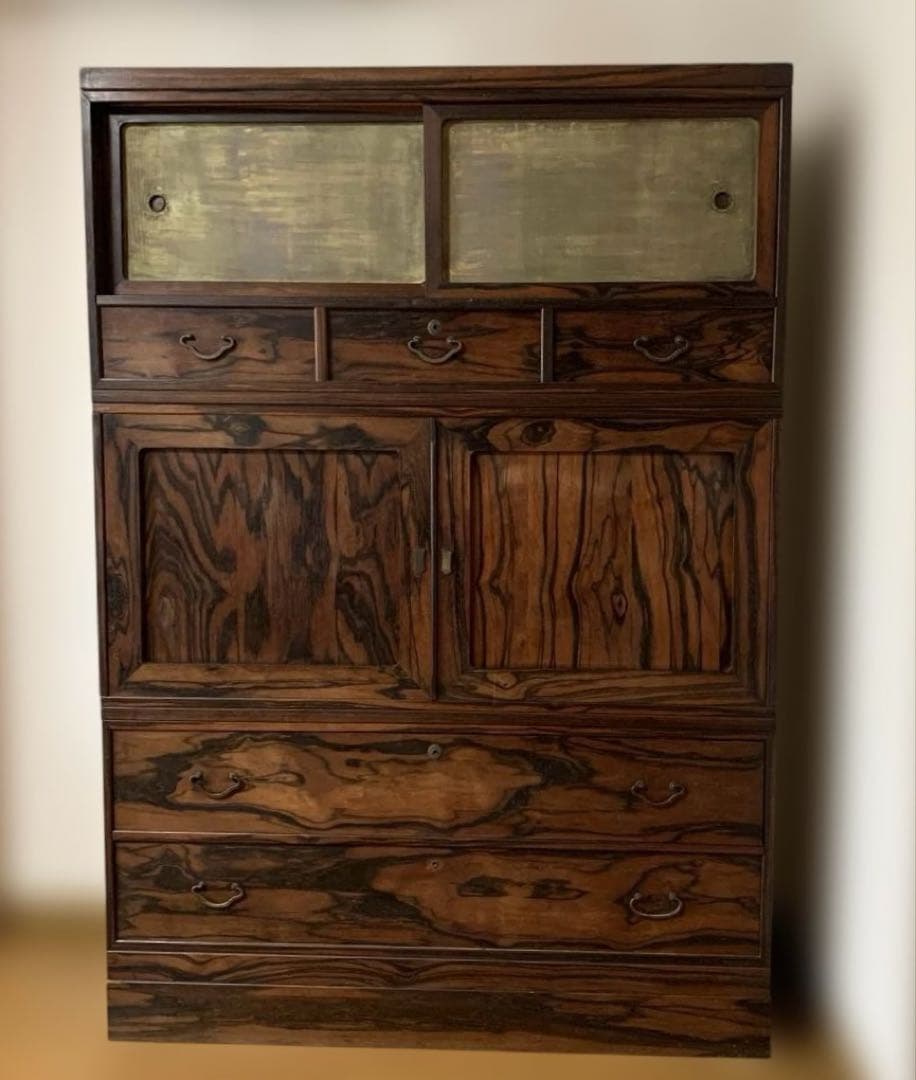 アンティーク家具 レトロ 重ね3段 箪笥 和たんす 収納箪笥