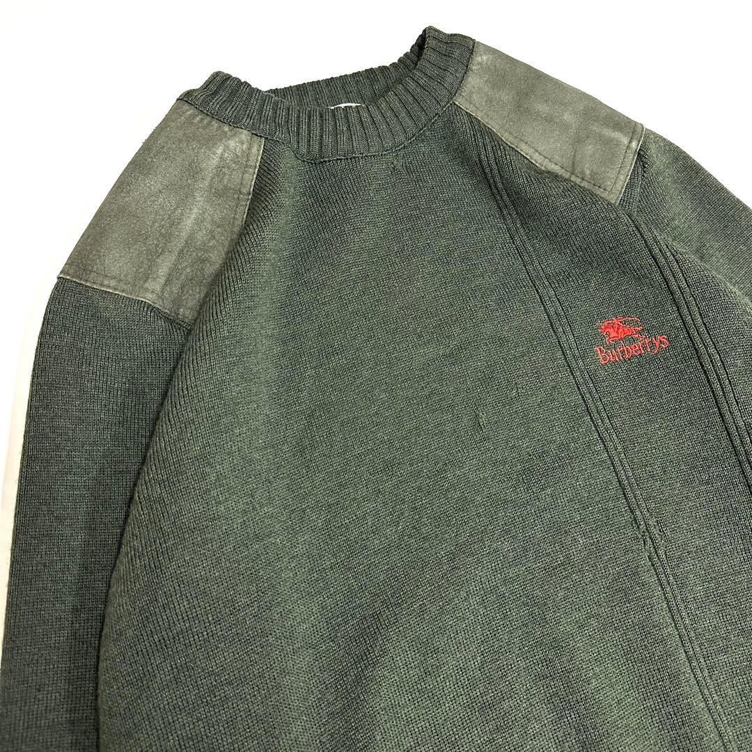 Burberrys バーバリーズ エルボーパッチ ウールニット M 英国製