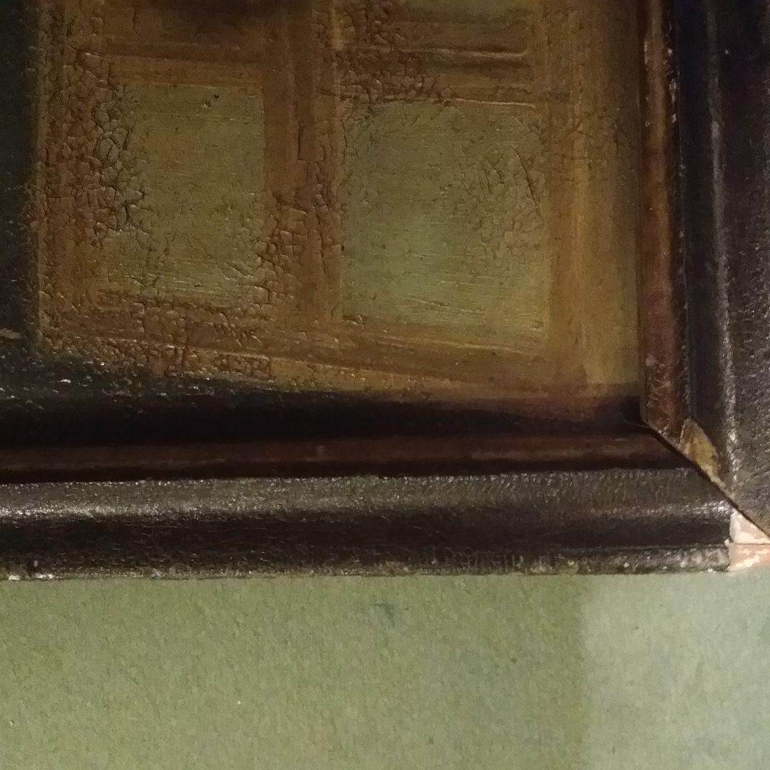 イタリアアンティーク古い油彩画 油絵 絵画 人物画 額縁 板絵 ビンテージ