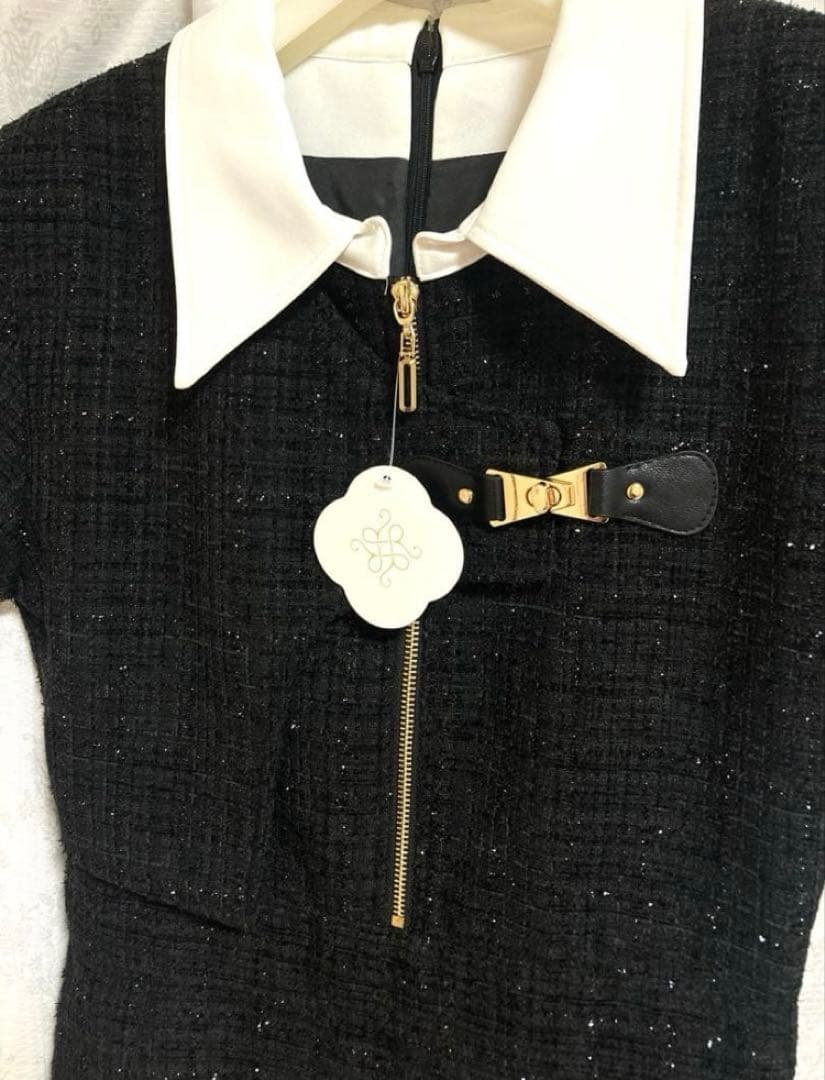 プ*。様 新品 Randy 襟付きツイードワンピース ドレス Mサイズ