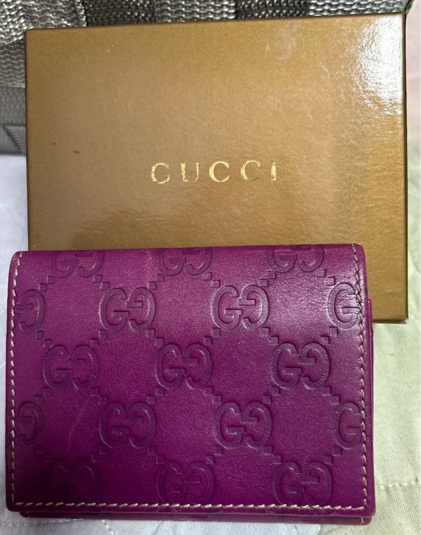 GUCCIグッチシマカードケース紫