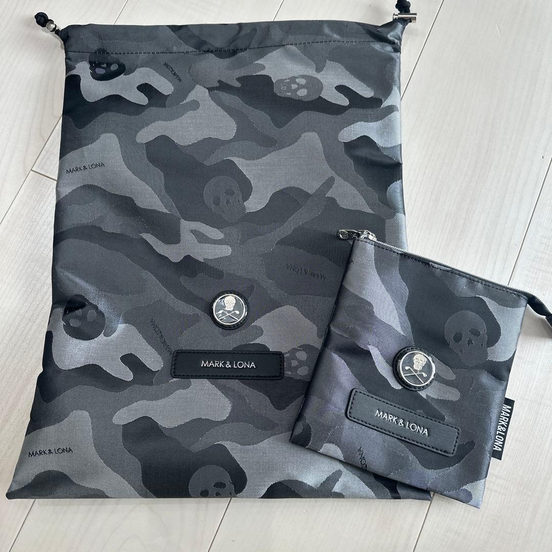 新品 ☆ MARK&LONA シューズバッグ ポーチ カモ ケース ノベルティ
