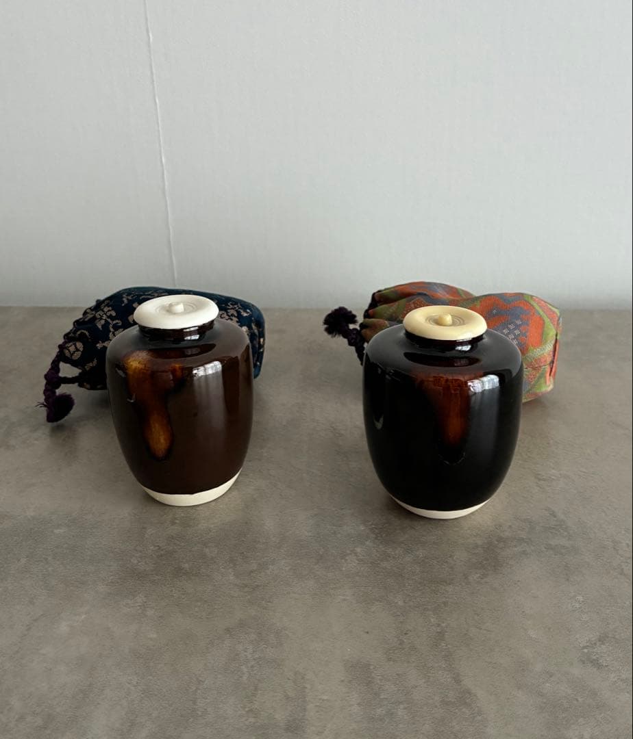 茶入　仕覆付き　2個セット　茶道具　骨董