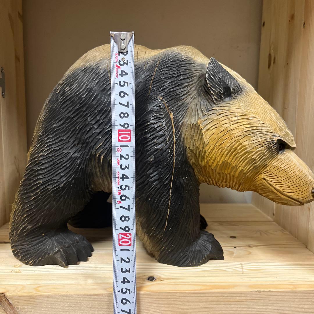 木歩　八雲熊　木彫り熊　ガラス目　引間二郎作　1980年　八雲エイト