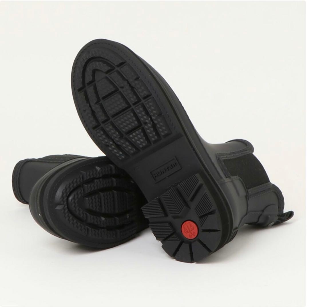 専用！HUNTER ブラック チェルシー ステッチ サイドゴア ブーツ 24cm