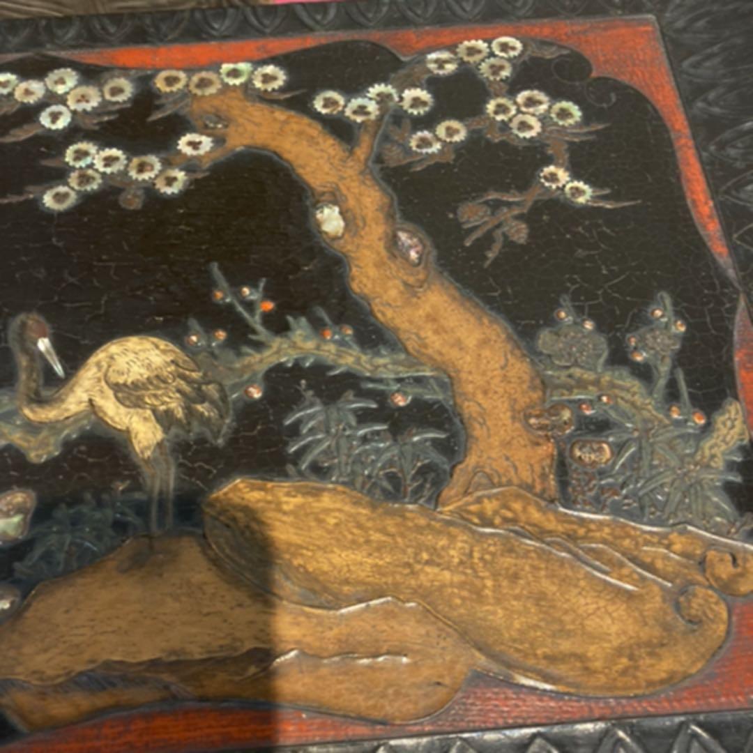 正倉院御物　唐物　松鶴四方台　壇紋