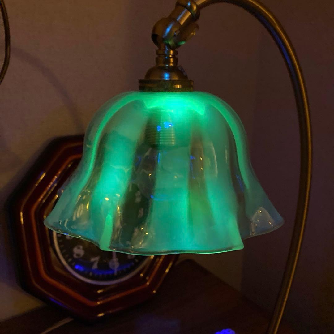 （専用）ブルーウラン　ランプスタンド　アンティークガラス　イギリス