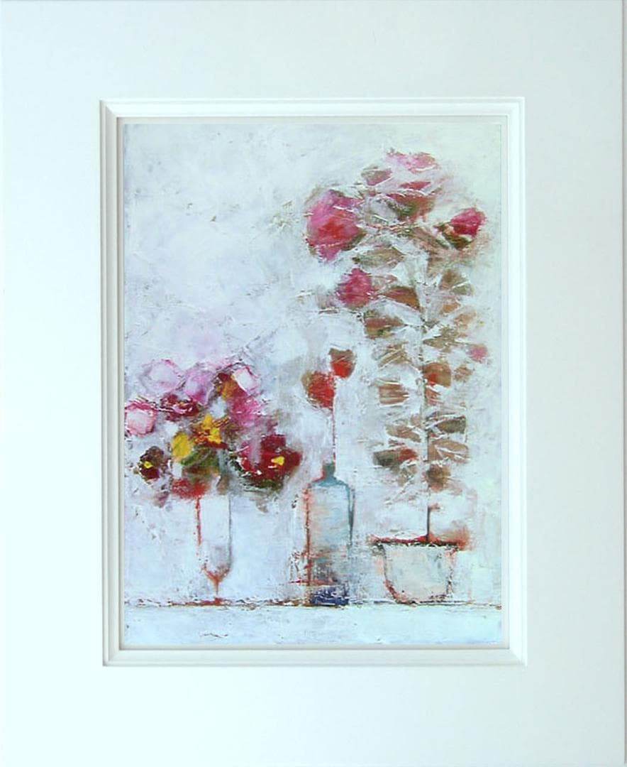 油絵 菅家令子 絵 絵画 インテリア 額付き(黒) uF6-071102 花