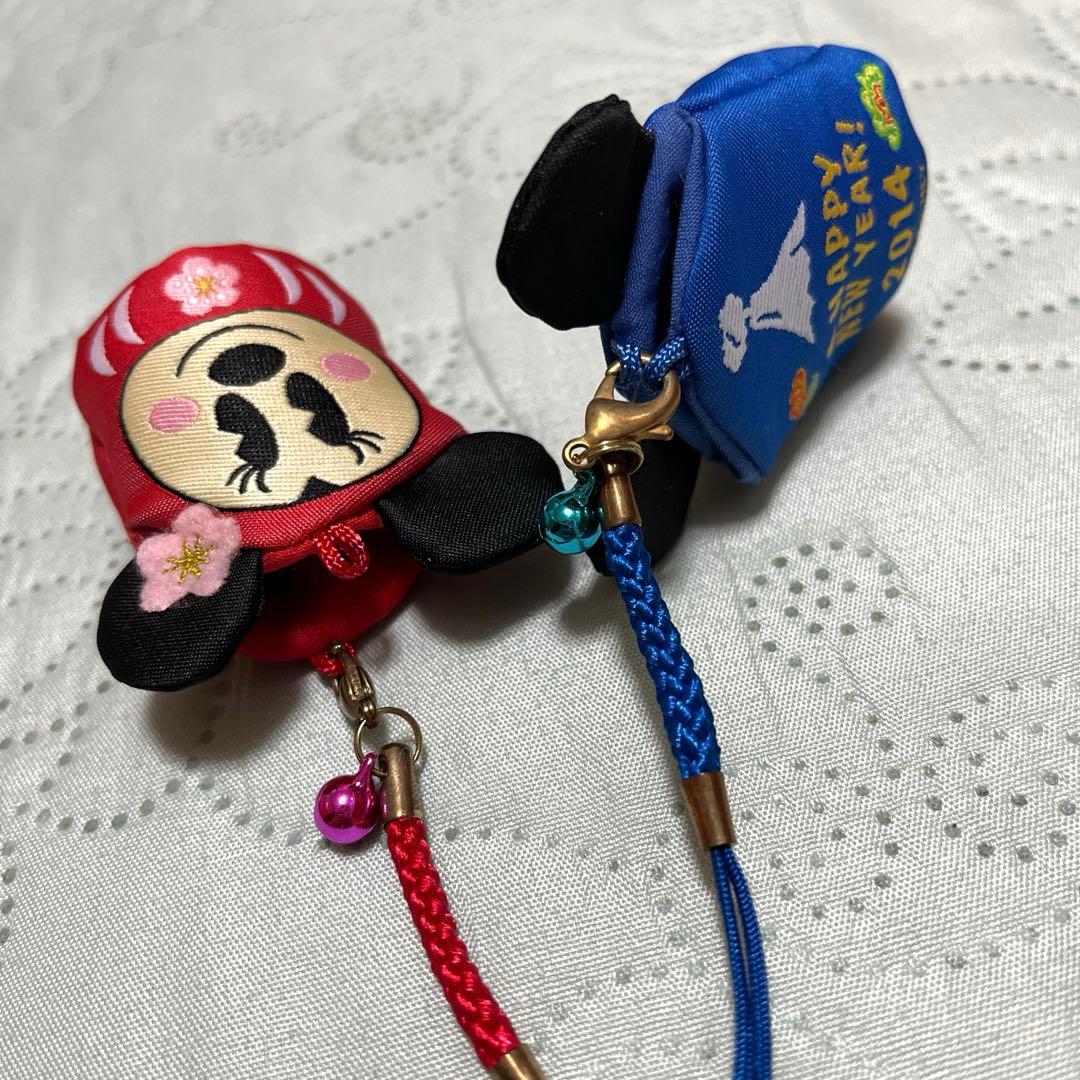 ミッキー&ミニー(根付け)ディズニーリゾート 15点 おまけストラップセット1点