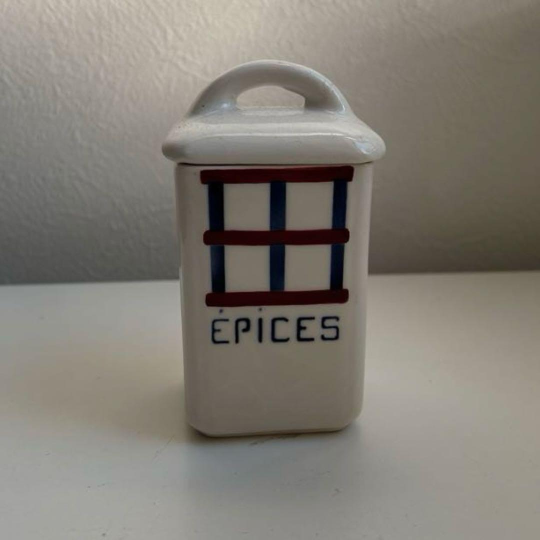 クレイユモントロー　ベアン　バスク柄　キャニスター　フランスアンティーク