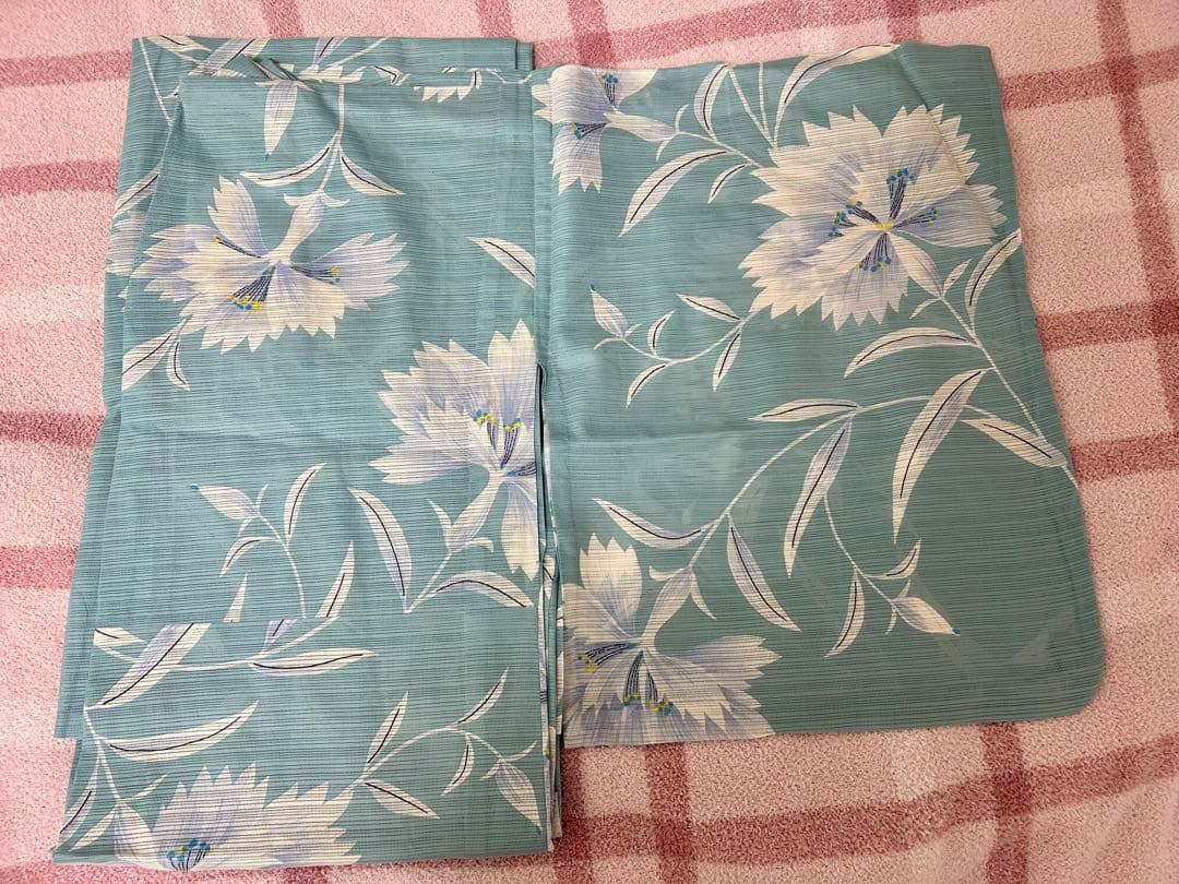 美品✨三越伊勢丹購入！夢工房 浴衣 水色 定価44,000円
