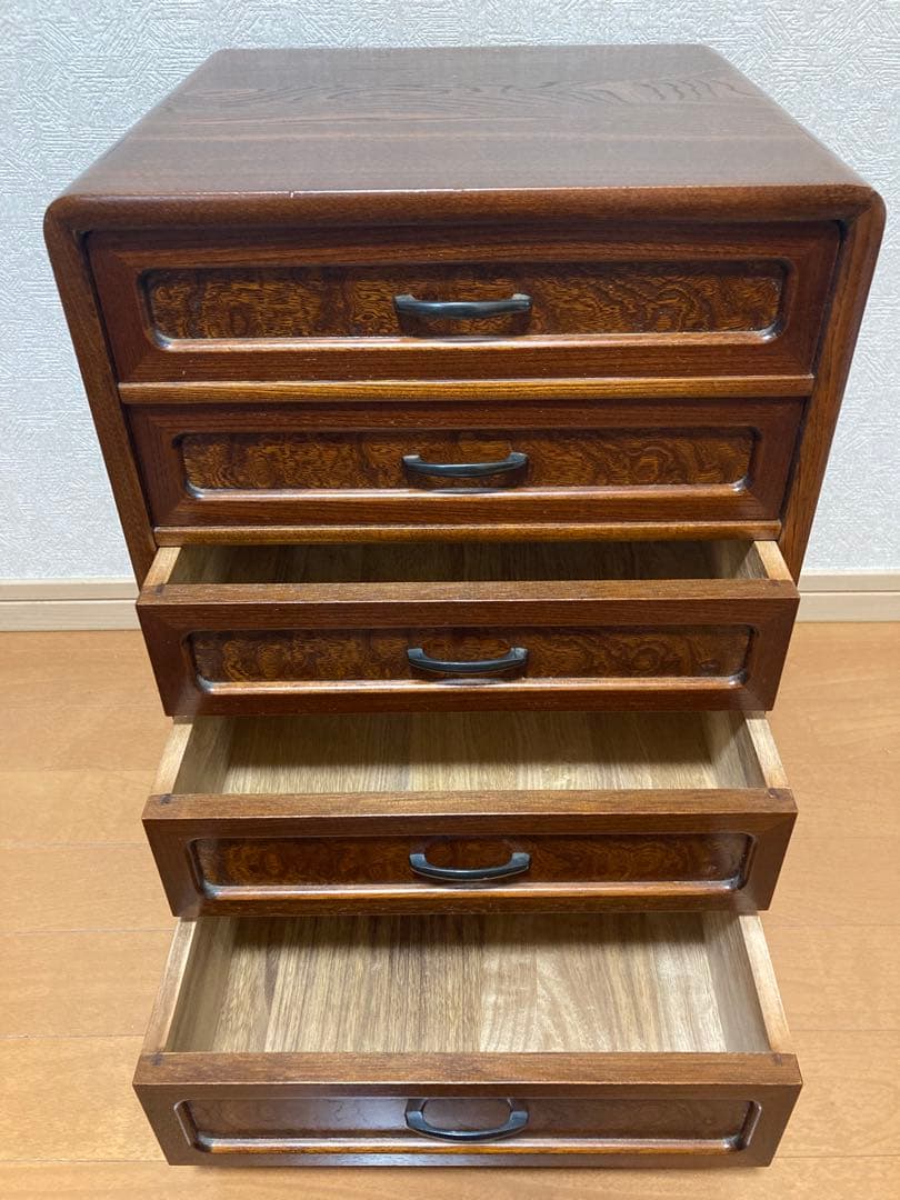 木製　引き出し　5段