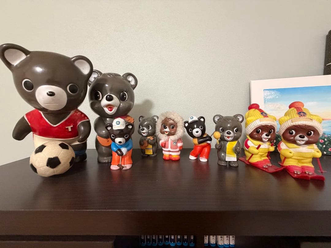 ぶ*ー様 レトロ クマ 陶器 フィギュア 9体セット たくぎん貯金箱