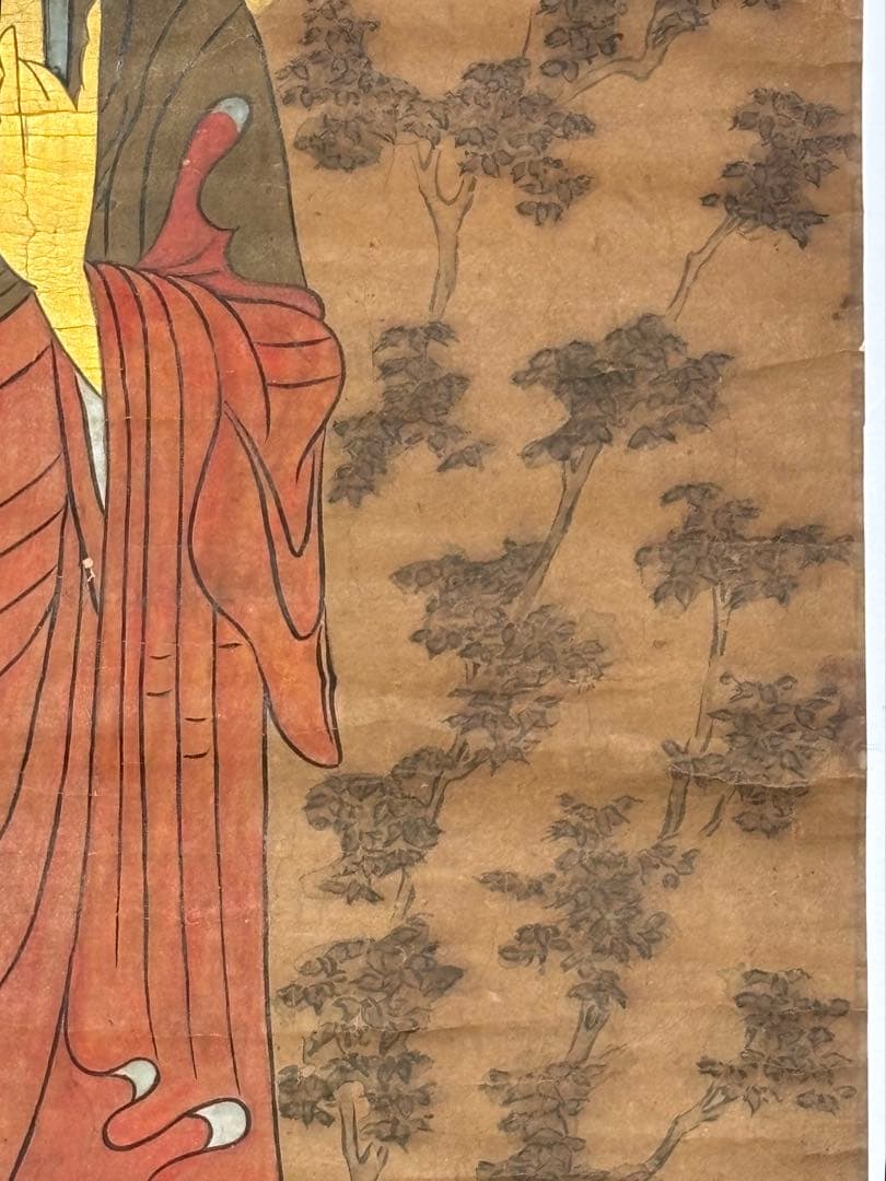 「阿弥陀如来像」阿弥陀仏 彩色木版画 1枚|仏画 仏教美術 江戸時代 木版刷り