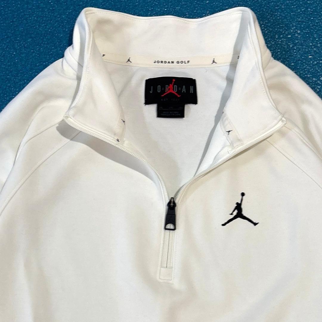 【美品/24年モデル/2XL】ジョーダンゴルフ　ハーフジップ　カットソー　白