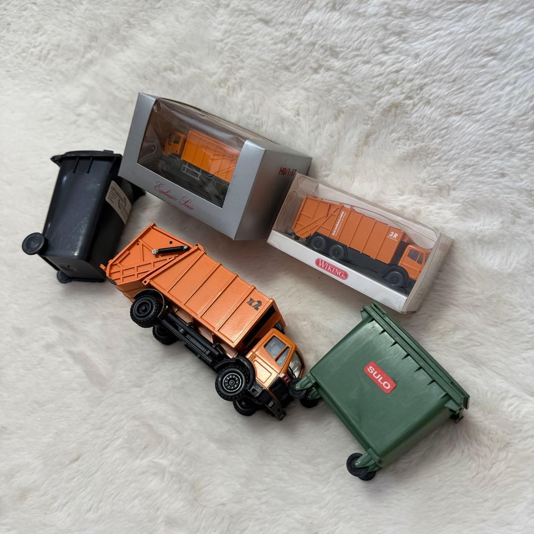 ドイツherpa miniatur社メルセデスベンツ ごみ収集車 ミニカーセット