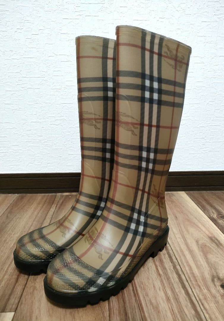 【7/6まで最安値】BURBERRY チェック柄 長靴(レインブーツ)　23cm