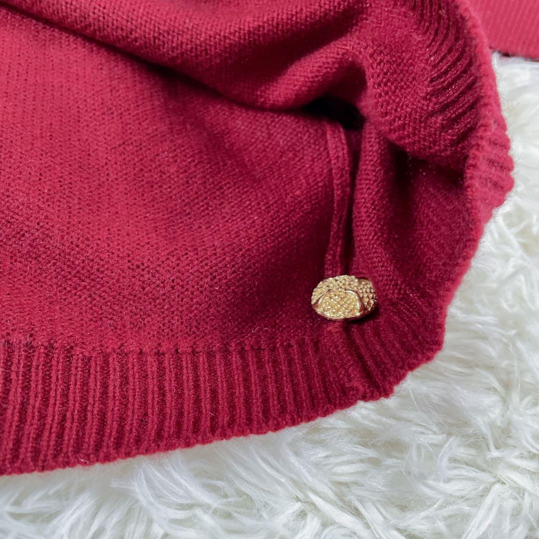 【極美品】BALLANTYNE カシミア100% ニット　カーディガン　赤　44