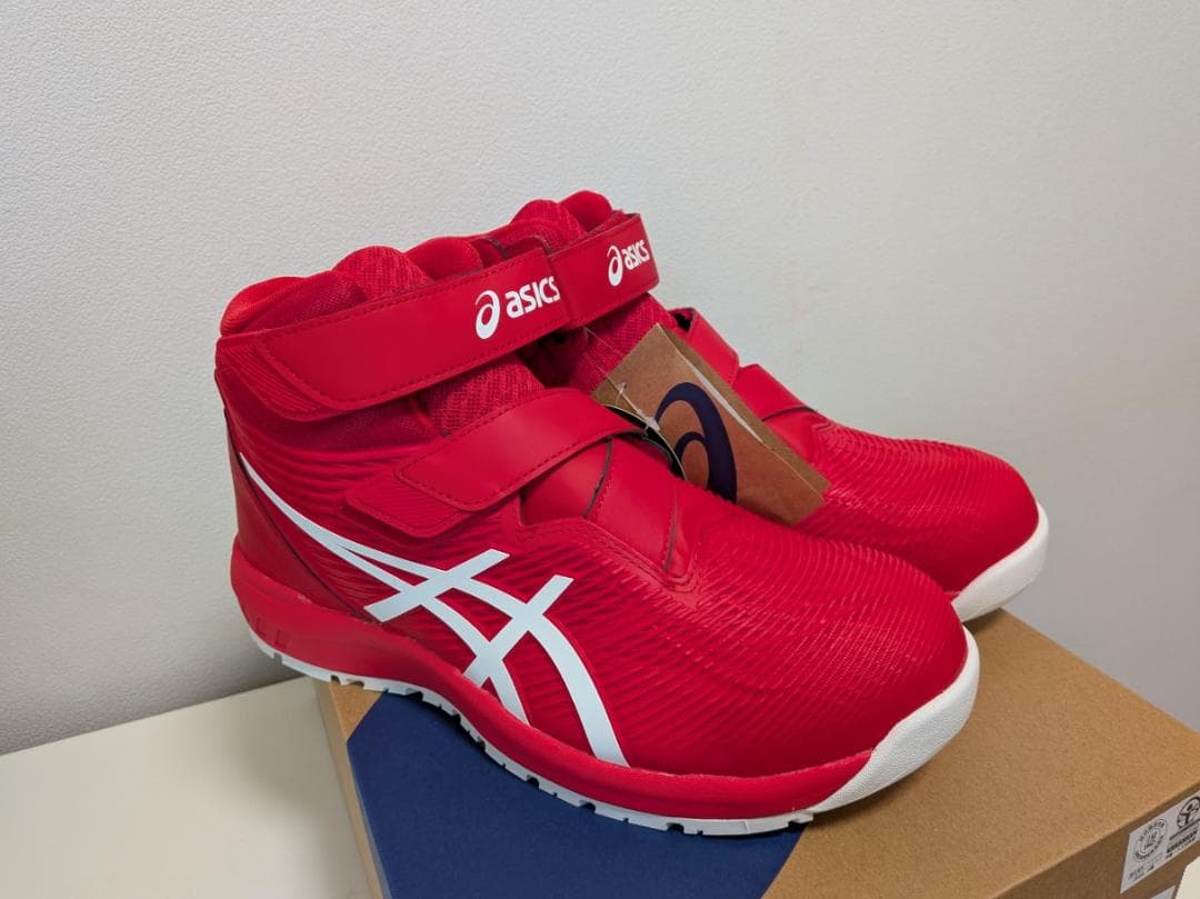 asics 赤 ハイカット安全靴 26cm