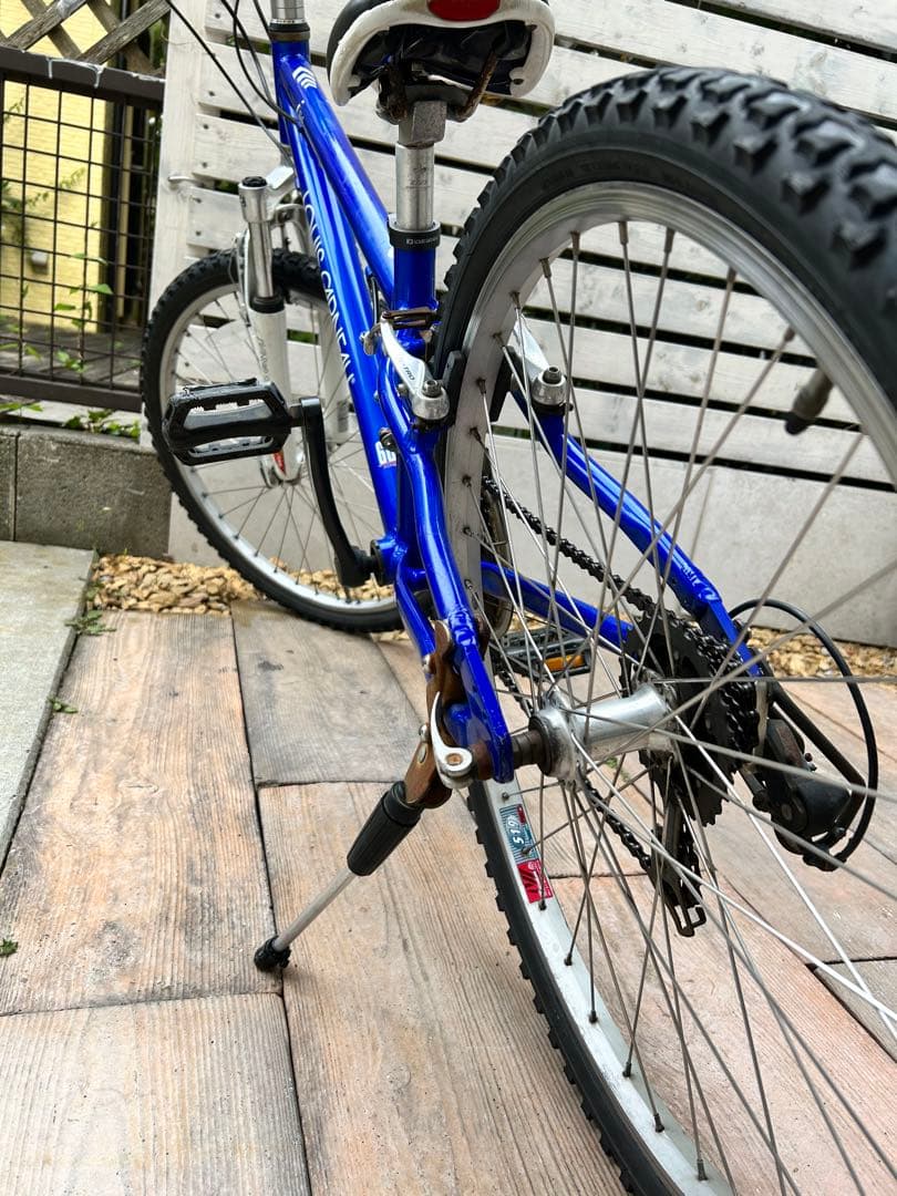 マウンテンバイク 青 サスペンションフォーク