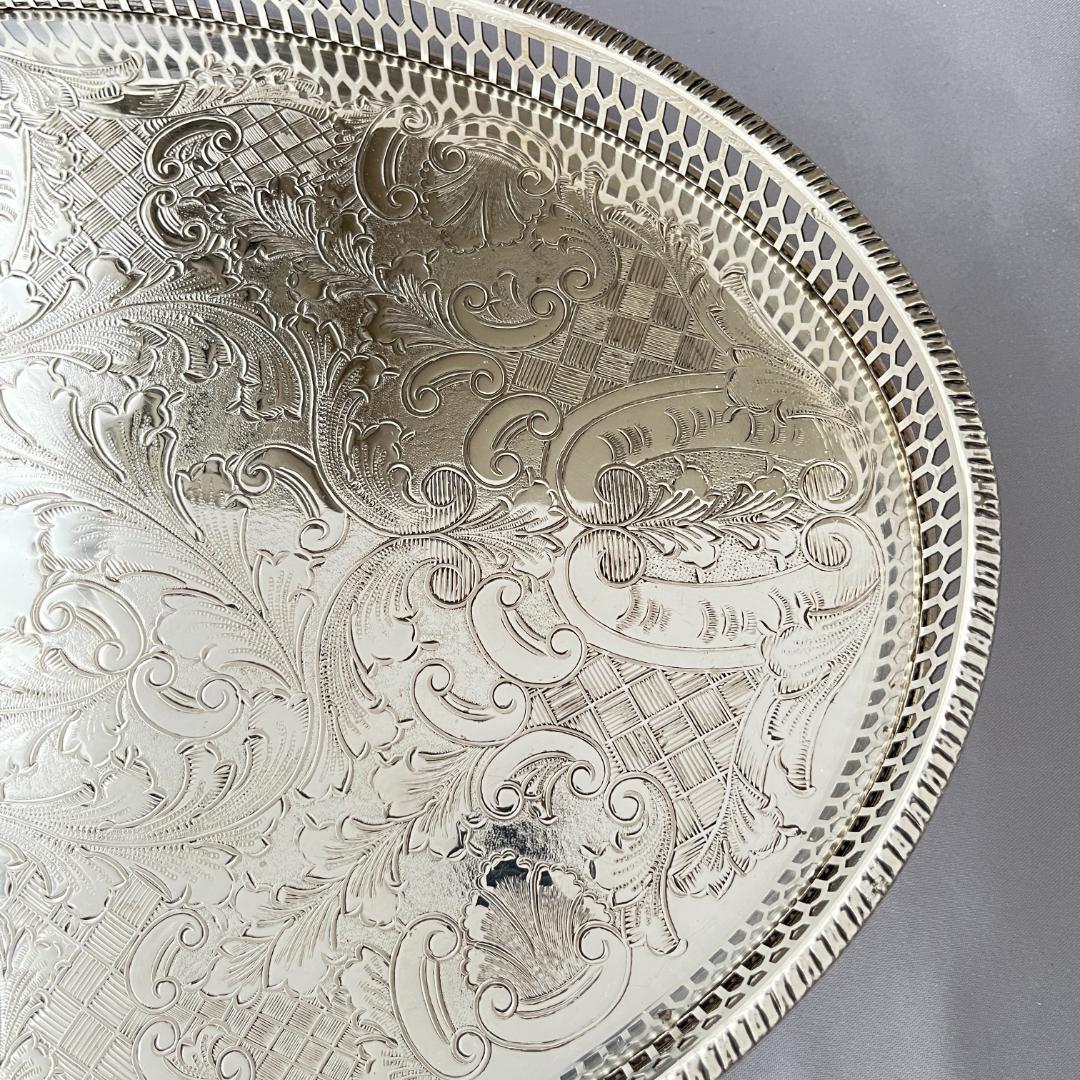 【Viners】 ギャラリートレー オーバル型 38cm 【シルバープレート】