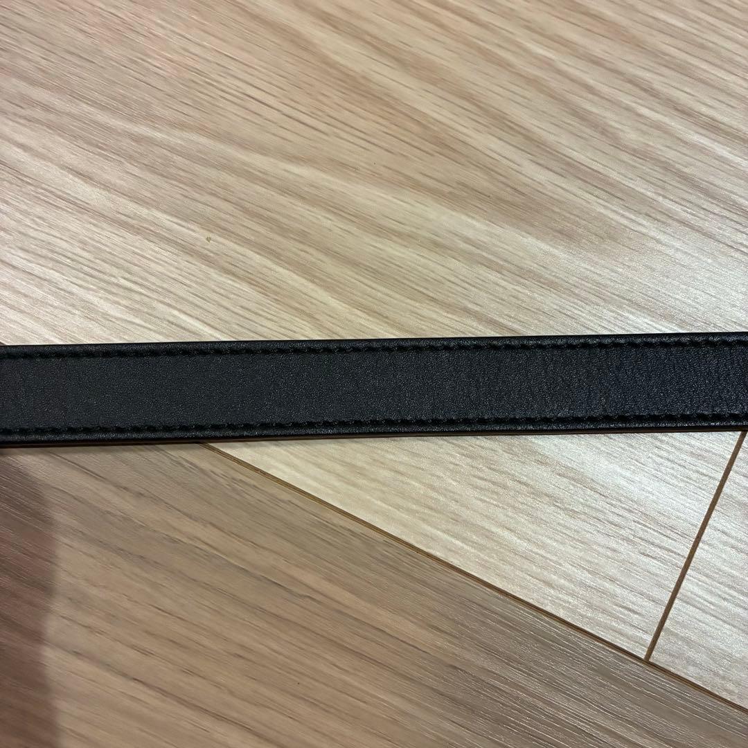 GUCCI ブラックレザーベルト ダブルGバックル　レディース　グッチ