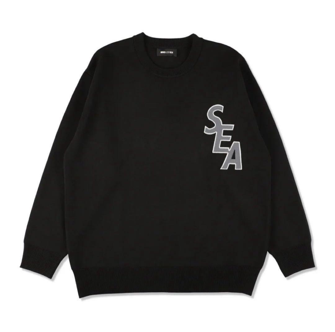 SEA ブラック クルーネック スウェット