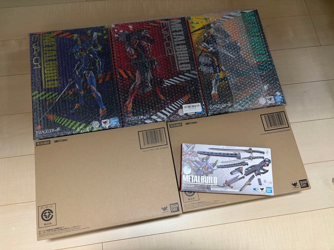 【未使用新品】LBUILD エヴァンゲリオン5体　+ 武装セット