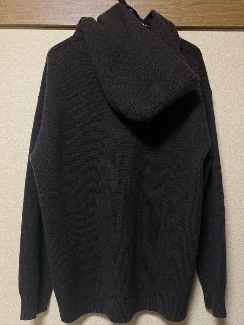 Acne studios ウールカシミア ニット フーディ ダークブラウン