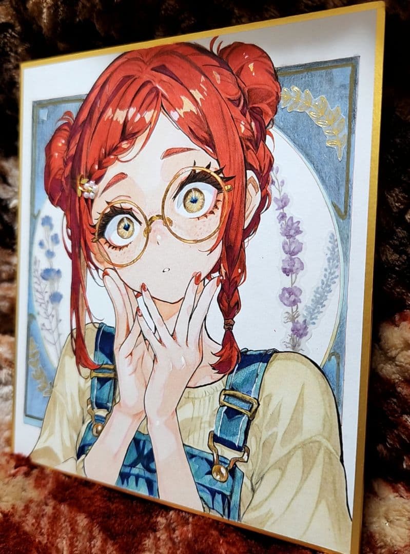 手描きアナログイラスト(そばかす少女)