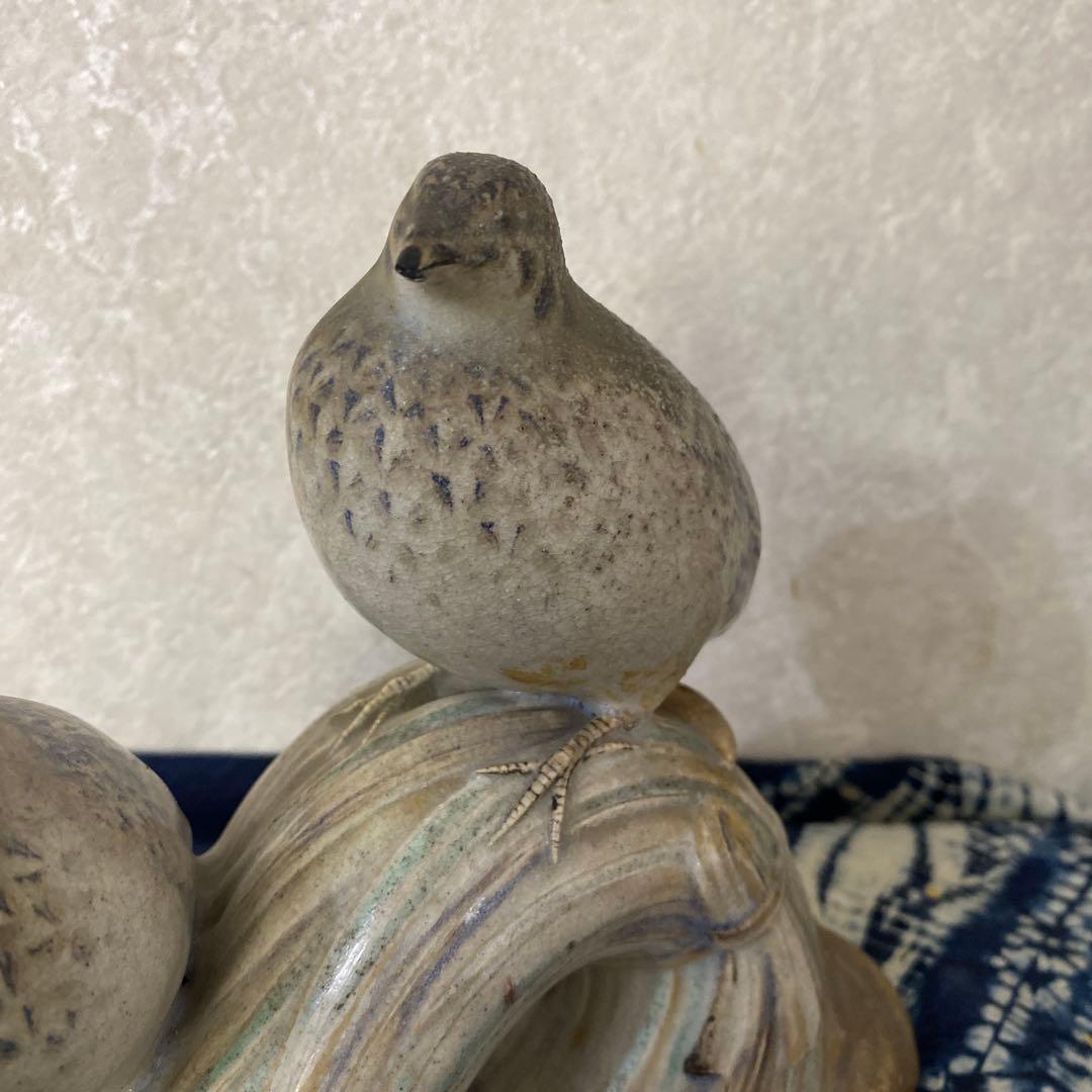 真葛香山　鳥　置物