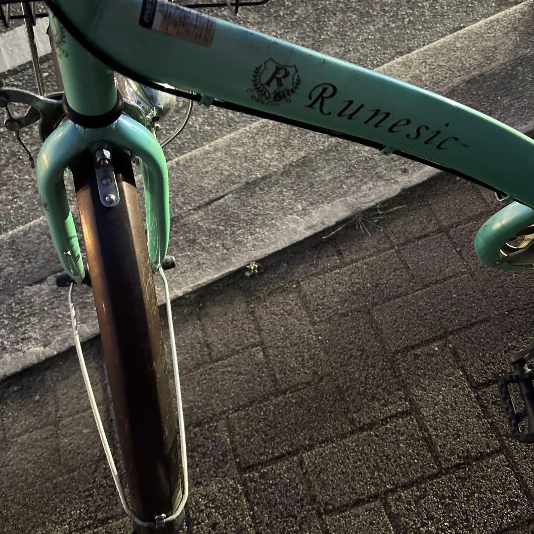 【直接の引き渡し】26インチミントグリーン 前面バスケット付き