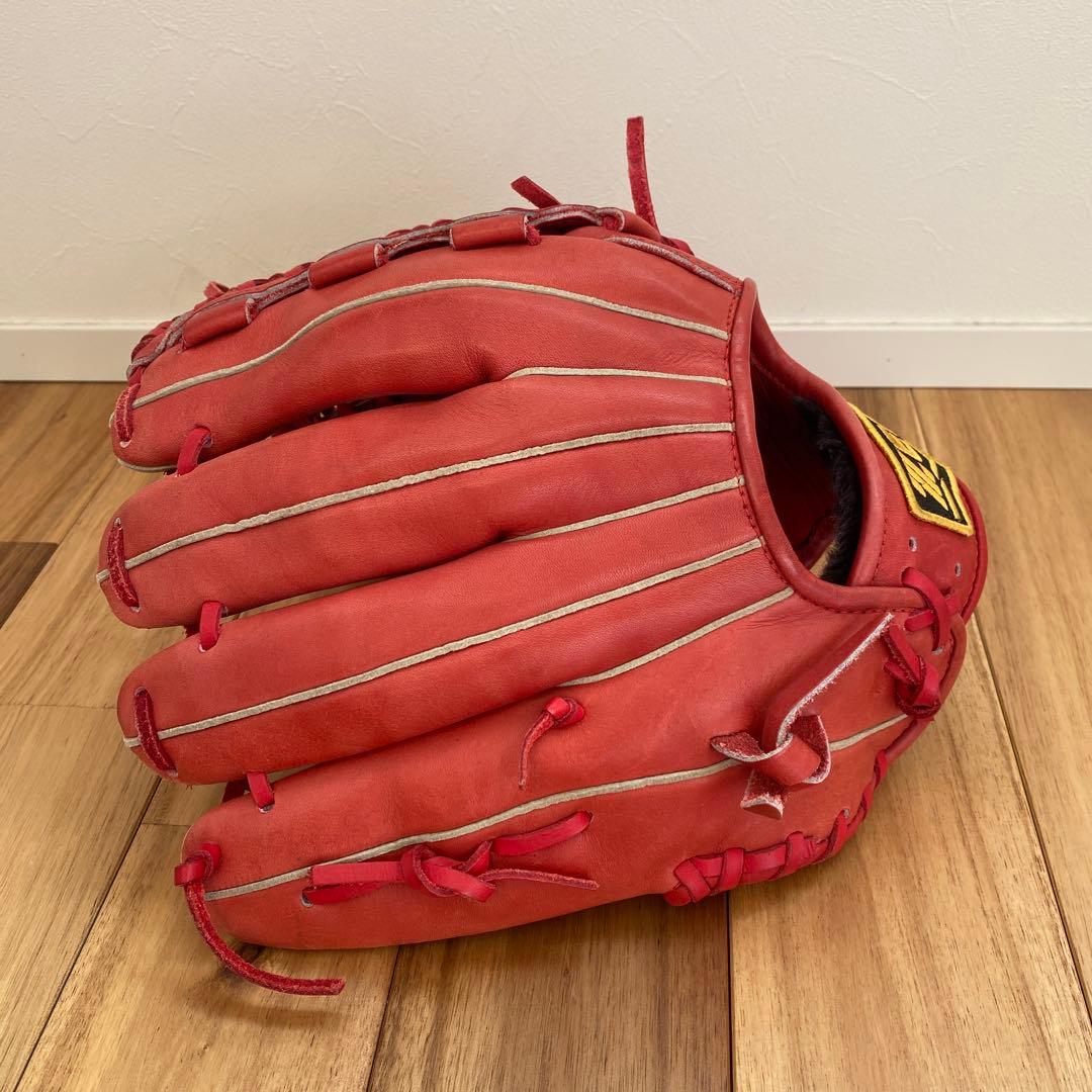 ZETT 軟式　野球　グローブ　赤　大人用