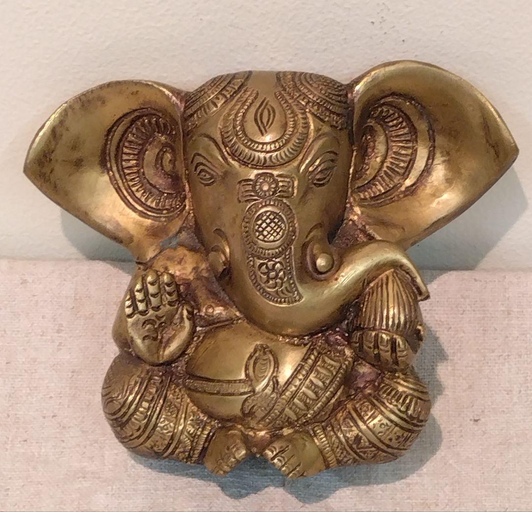 ガネーシャ 12cm 金属製置物 ネパール