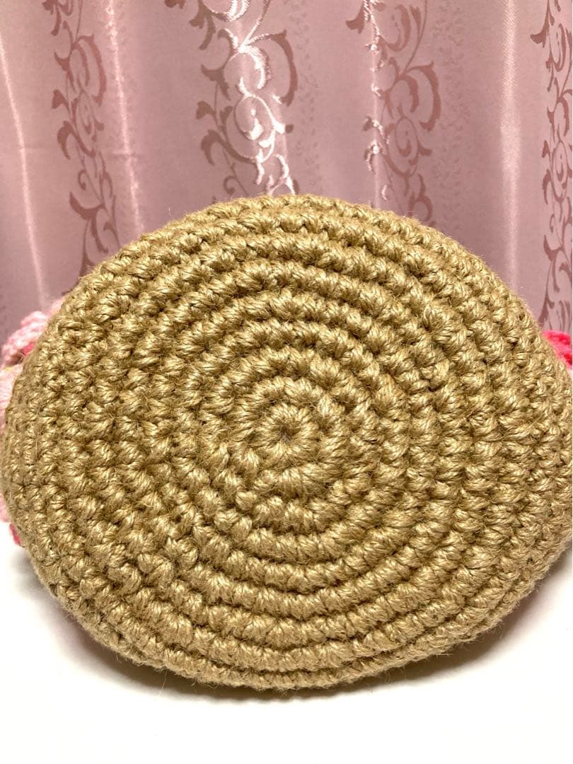 ♥️手編み♥️麻紐バッグ♥️麻紐ニットバッグ♥️いちごバッグ♥️カゴバッグ♥️