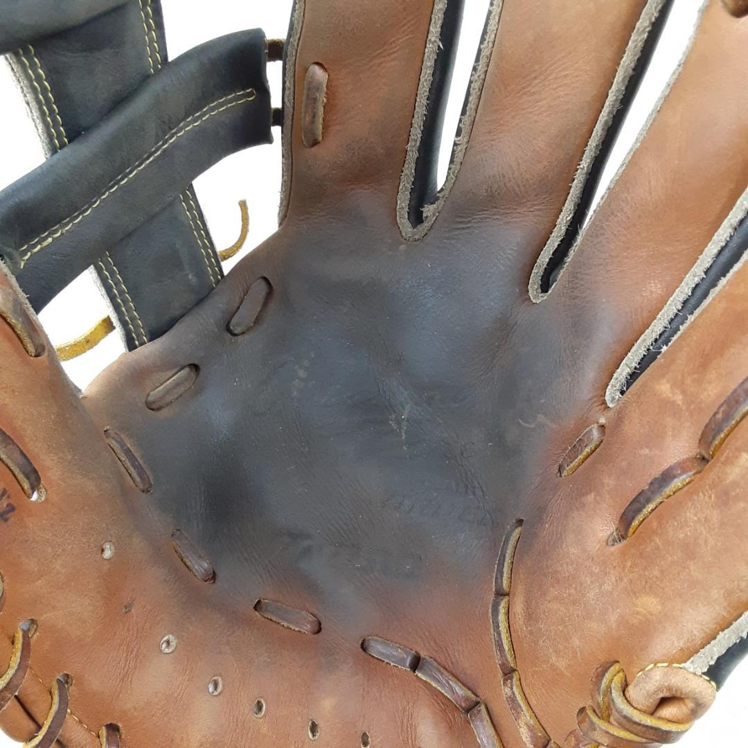 美品◎MIZUNO PRO ミズノプロ オーダー硬式内野用グローブ 黒茶 刺繍入