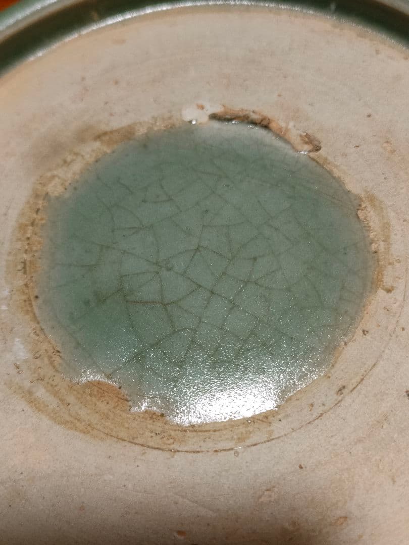 中国美術　青磁双魚紋皿　陰刻　時代物骨董　アンティーク　明　清